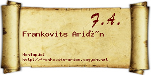 Frankovits Arián névjegykártya